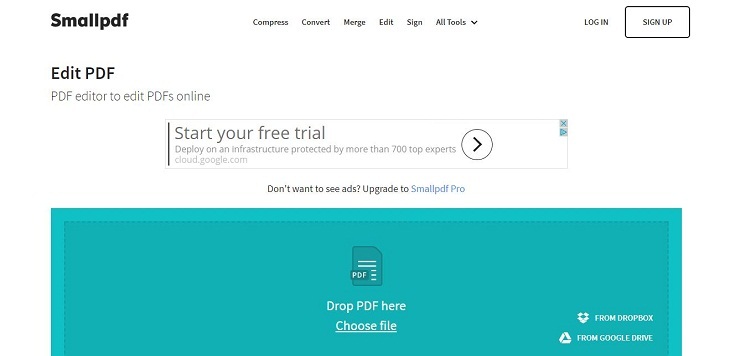 Smallpdf Online PDF Editor