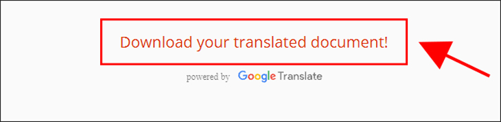 Bạn nhấp chọn Download your translated document! để tải file PDF đã được dịch về máy tính của mình.