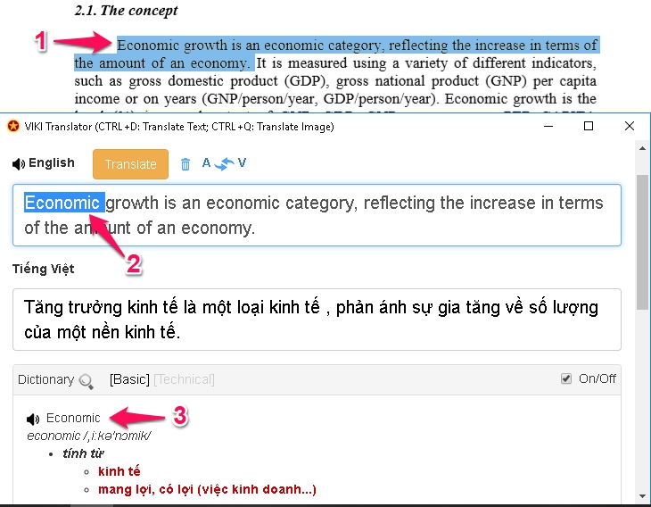 Sử dụng phần mềm dịch VIKI Translator - Bước 2