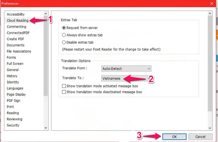 Dịch trên Foxit Reader - Bước 3