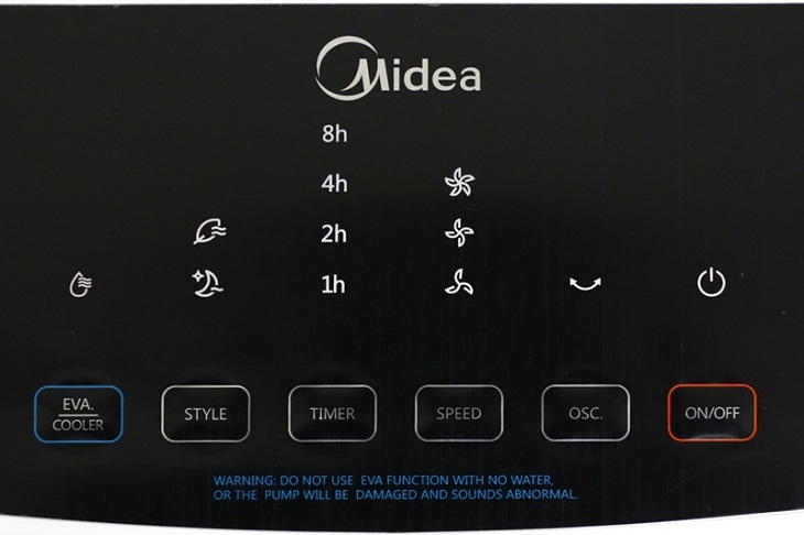 Quạt điều hòa Midea AC200-17JR sở hữu màn hình điều khiển dễ sử dụng