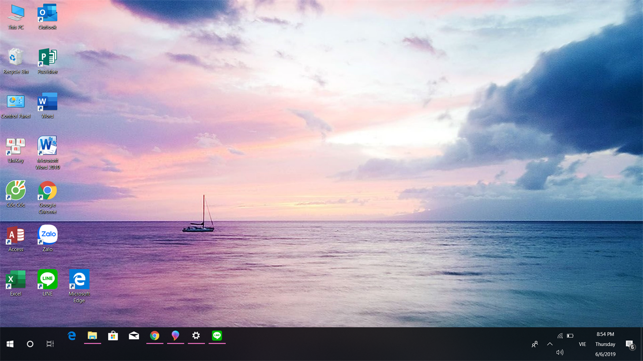 Thanh Taskbar đã được thay đổi kích thước