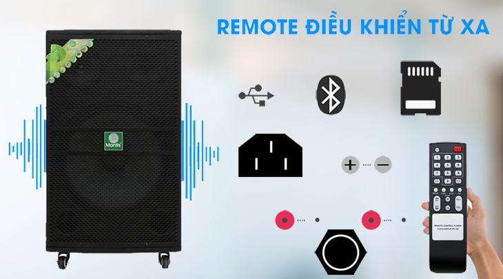 Nghe đài FM, ghi âm, điều khiển bằng remote và đa dạng kết nối trên loa Mantis