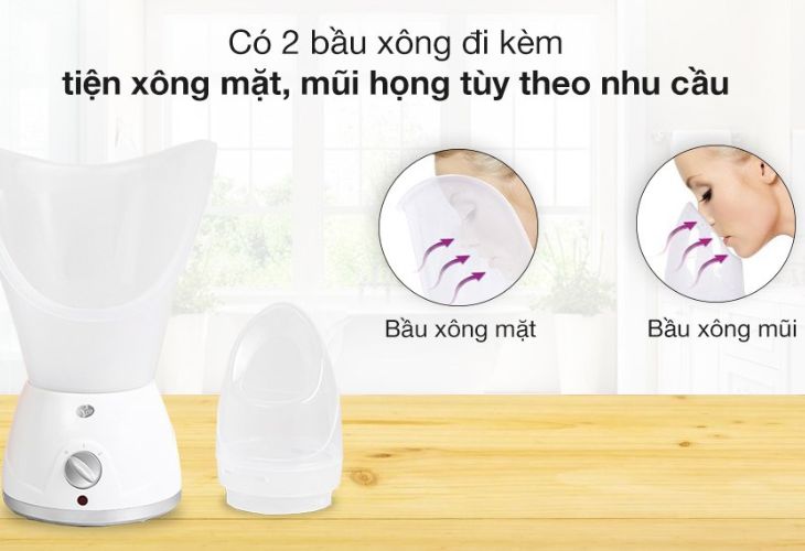 Máy xông mặt hỗ trợ việc lưu thông mũi và điều trị cảm cúm tốt