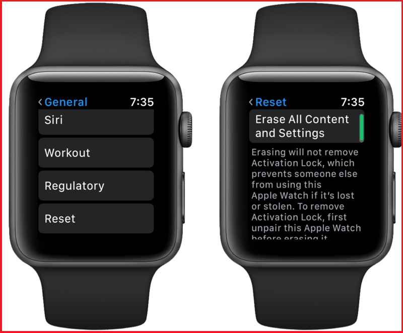 Reset Apple watch