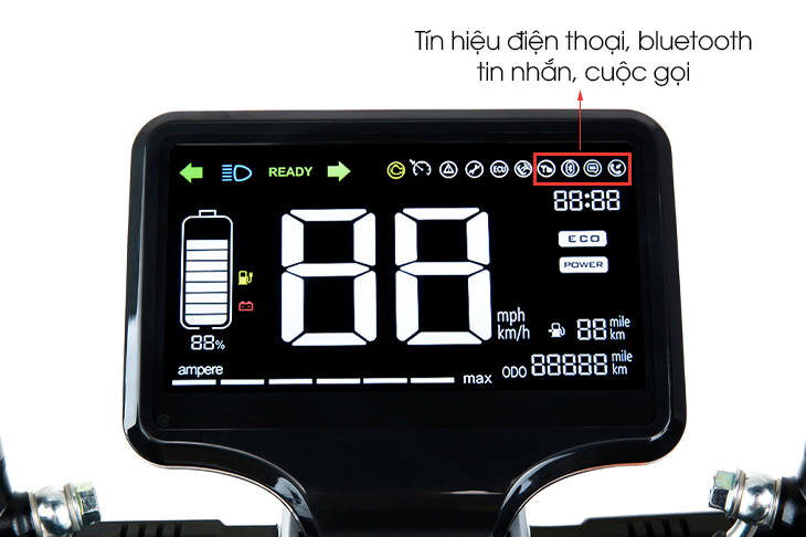 Chỉ báo điện thoại, bluetooth, tin nhắn, cuộc gọi trên xe