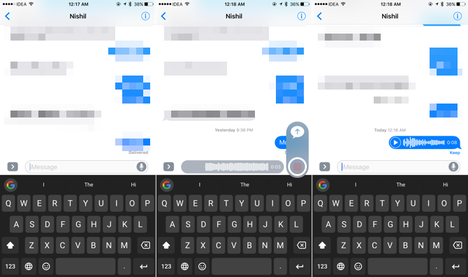 Gửi tin nhắn thoại trong iMessage