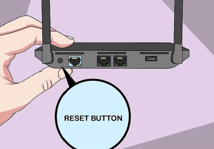 Tìm nút Reset trên thiết bị.