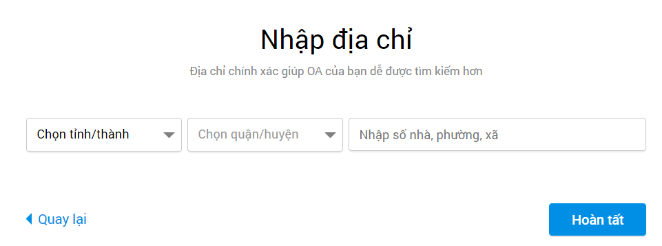 Chọn địa điểm cửa hàng