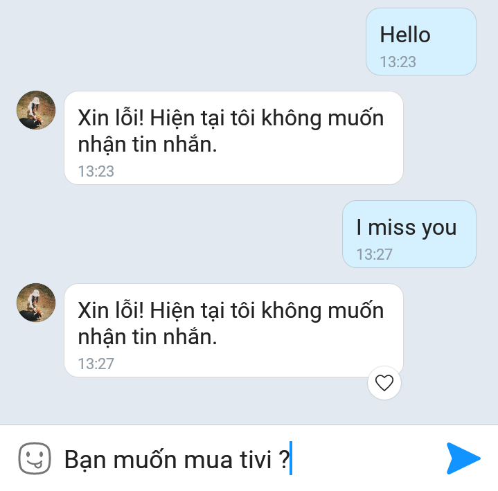 Xin lỗi hiện tại tôi không muốn nhận tin nhắn