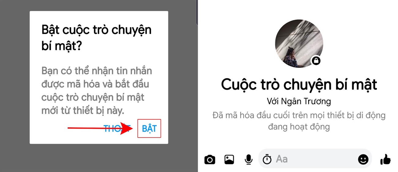 Bật cuộc trò chuyện bí mật