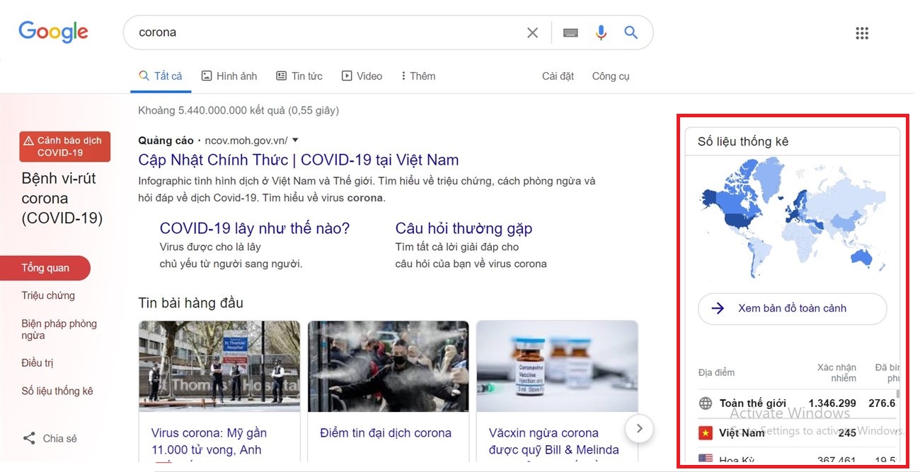 Trình theo dõi Covid-19 của Google