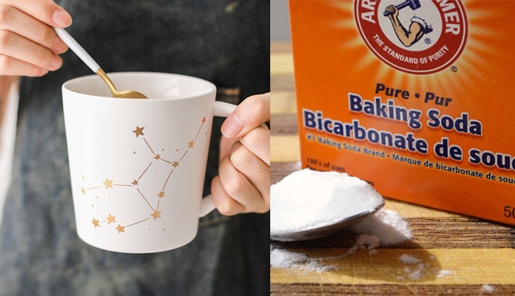 Bạn có thế dùng baking soda để vệ sinh lớp ố vàng trên ly sứ 