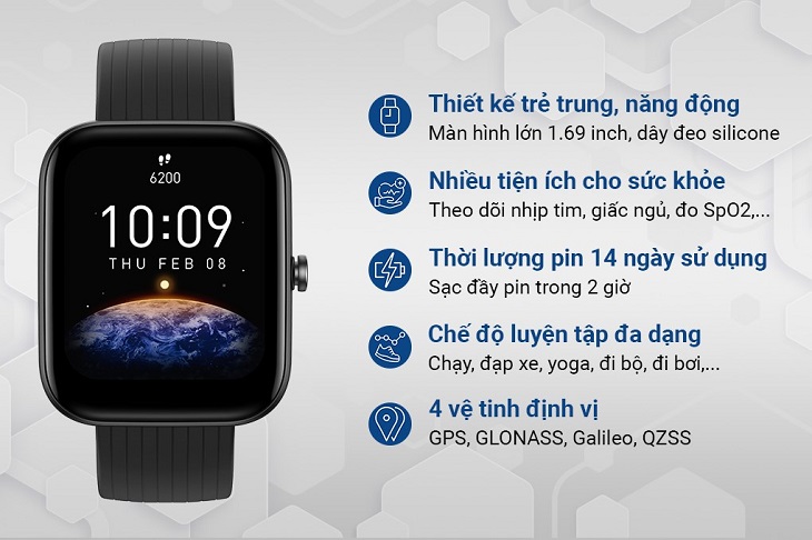 Đồng hồ thông minh Amazfit Bip 3 Pro 44.12mm màn hình TFT