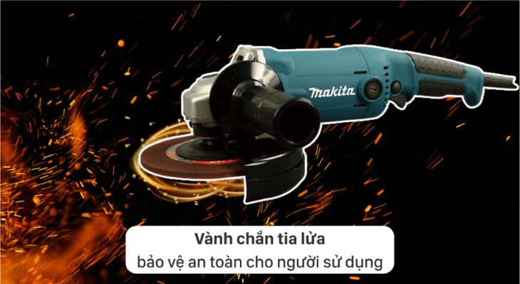 Máy mài góc Makita GA6010 1050W có vành chắn tia lửa điện an toàn