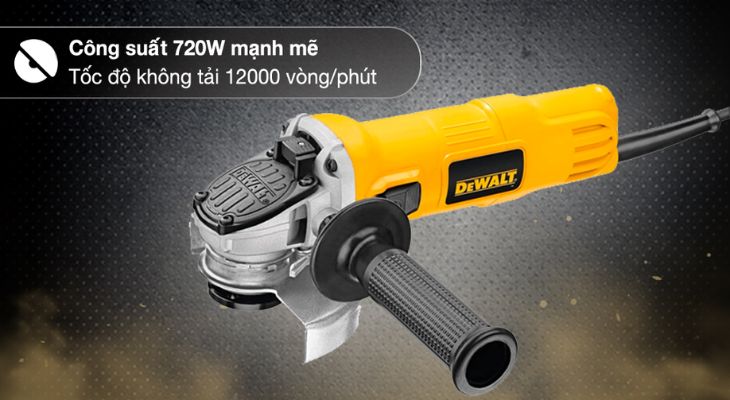 Máy mài góc Dewalt DWE8100S-B1 720W sở hữu công suất 720W tiết kiệm thời gian làm việc cho người sử dụng