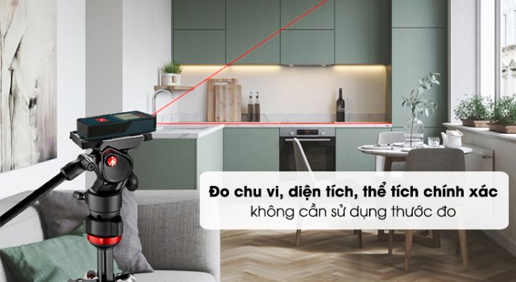 Máy đo khoảng cách laser Bosch GLM 25 có thể đo chu vi, diện tích chỉ trong một lần đo