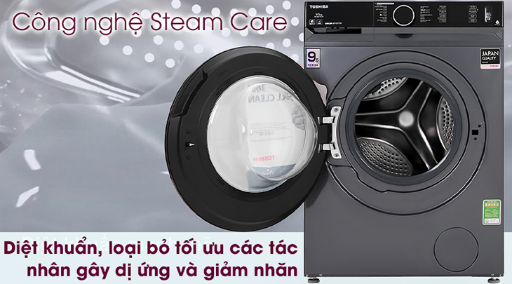 Công nghệ giặt hơi nước Steam Care của Toshiba