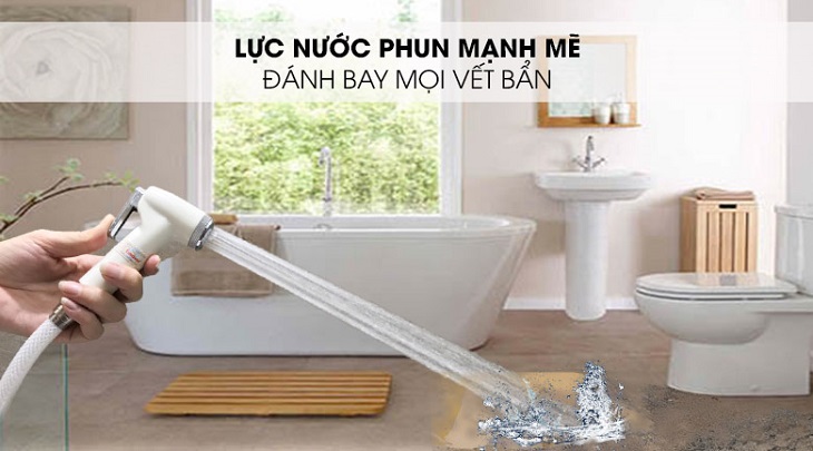 Vòi xịt vệ sinh nhựa Eurover PLE-55X có lực nước phun mạnh mẽ đánh bay mọi vết bẩn