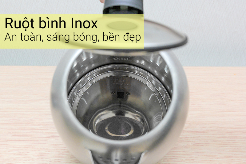 Chất liệu ruột bình thuỷ tinh, inox 304 an toàn cho sức khỏe