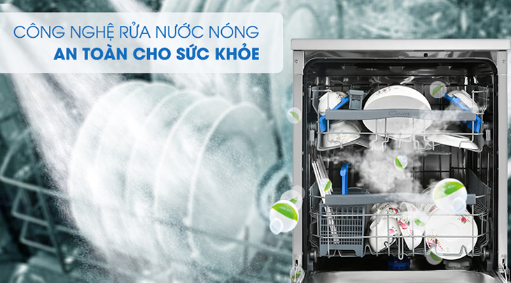 Công nghệ rửa nước nóng máy rửa chén 