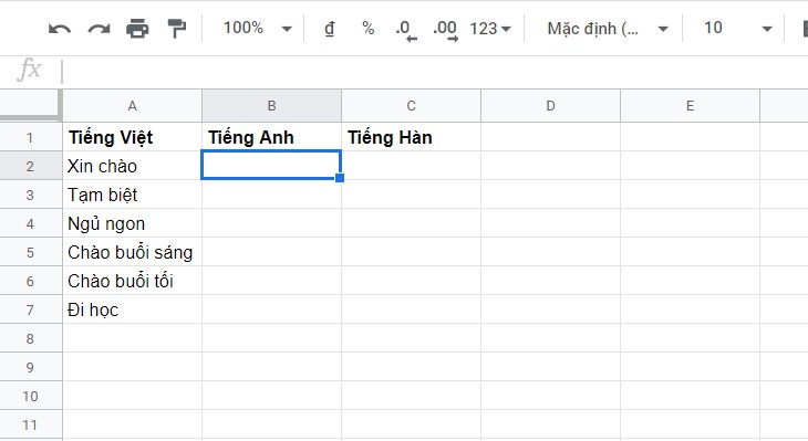 Dịch hàng loạt với bất cứ ngôn ngữ nào bằng Google Sheets