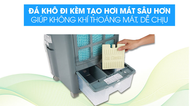 Đá khô đi kèm giúp quạt giải nhiệt tốt hơn