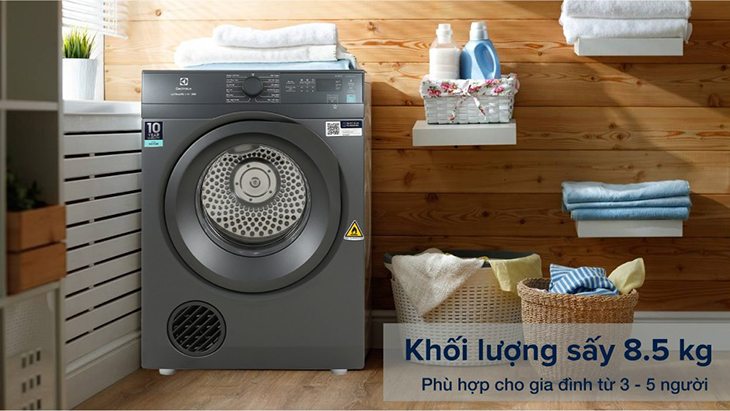 Máy sấy thông hơi Electrolux 8.5 kg EDV854N3SB