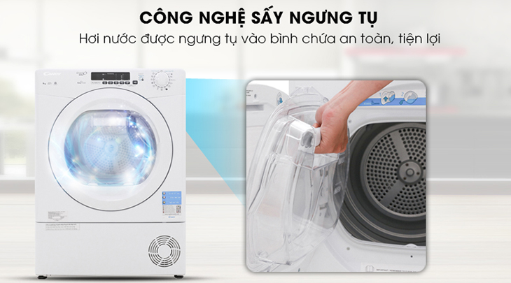 Máy sấy ngưng tụ Candy 9 Kg GVS C9DE-S 