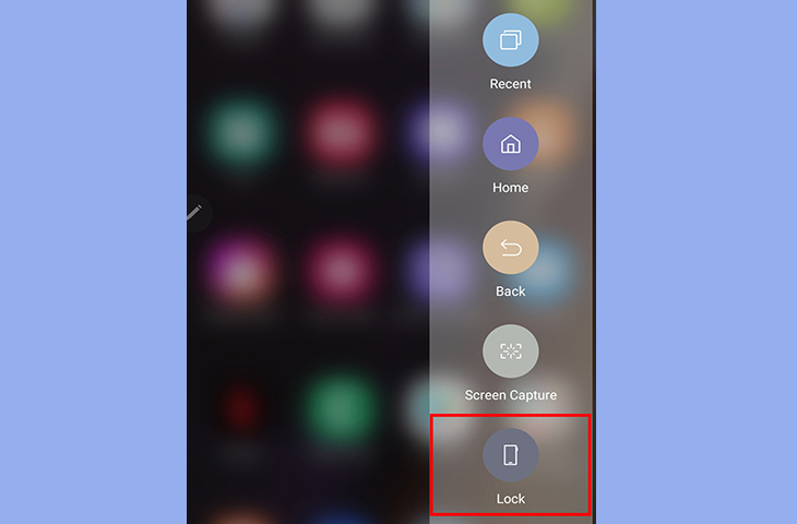 Vuốt cạnh màn hình, để chọn Lock để khóa điện thoại
