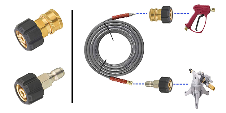 Đầu gắn vòi nước trên máy rửa xe