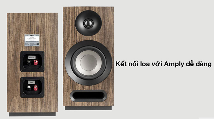 Bộ loa Jamo S803 HCS WALNUT kết nối với Amply qua dây loa, cho phép bạn liên kết mở rộng để tạo lập không gian giải trí mở rộng hơn