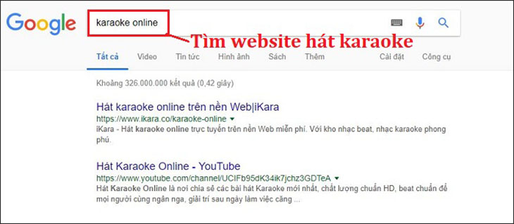 Tìm website hát karaoke