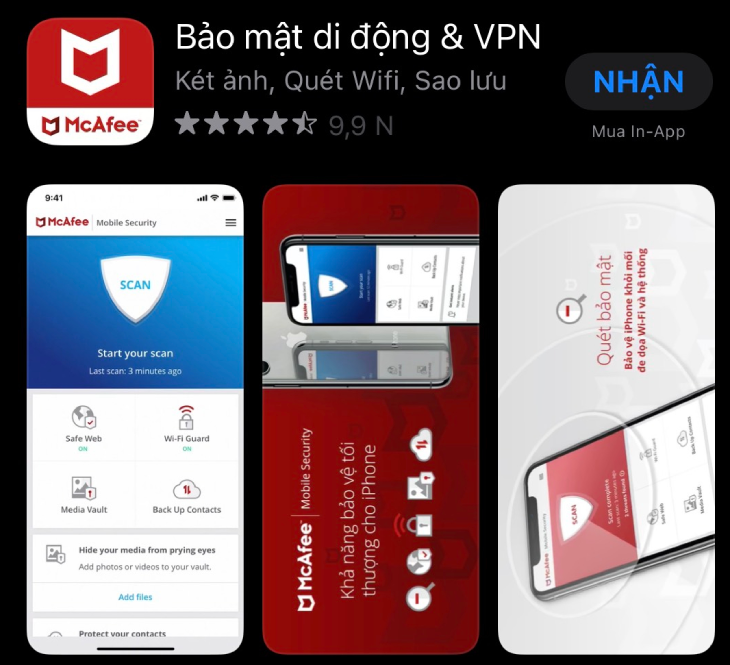 McAfee Internet Security là một phần mềm diệt virus phổ biến được sử dụng nhiều trên iPhone