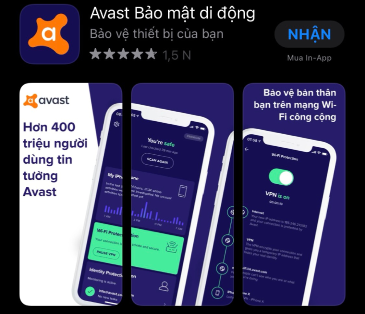 Avast Security & Privacy là một trong những ứng dụng chống virus miễn phí tốt dành cho iPhone