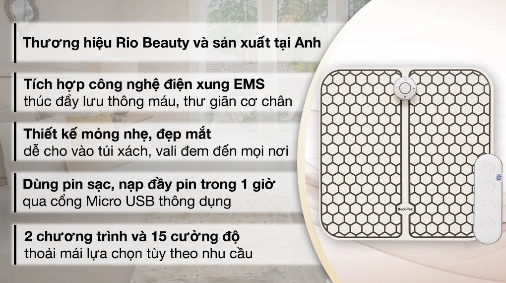 Tấm massage chân Rio CRBO4 có giá thành hợp lý, phù hợp với đa dạng người dùng  