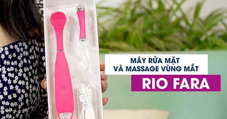 Máy rửa mặt và massage vùng mắt Rio FARA giúp làm sạch sâu lỗ chân lông