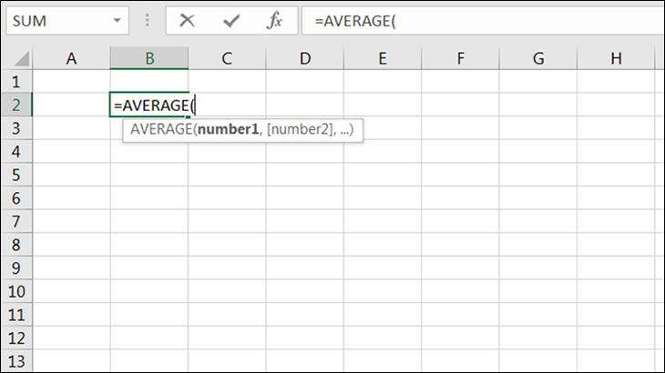 Công thức hàm AVERAGE