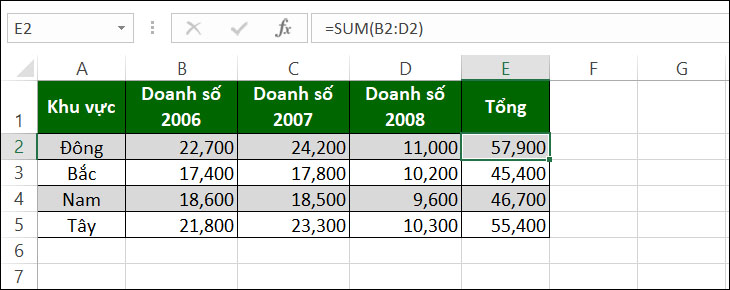 Sử dụng tham chiếu dải ô