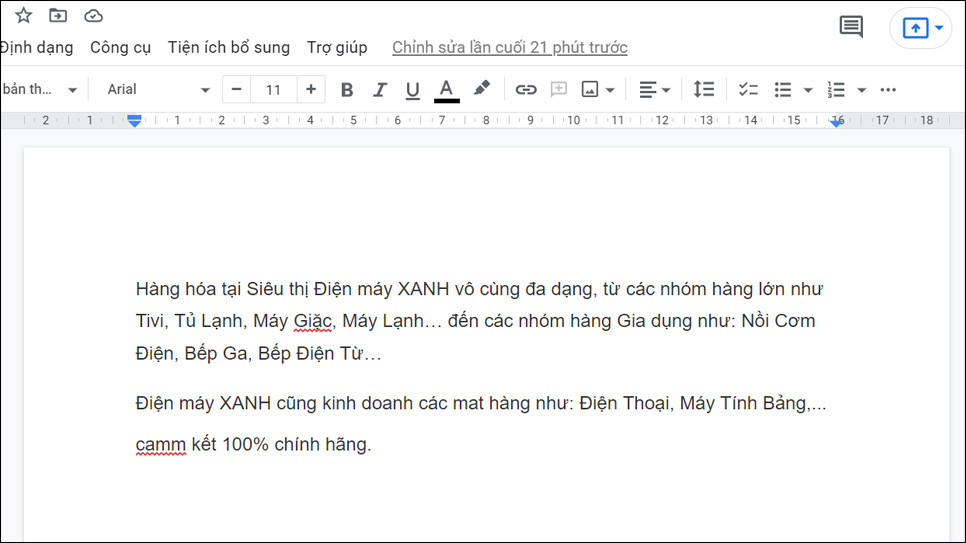 Copy đoạn văn cần kiểm tra chính tả và dán vào Word