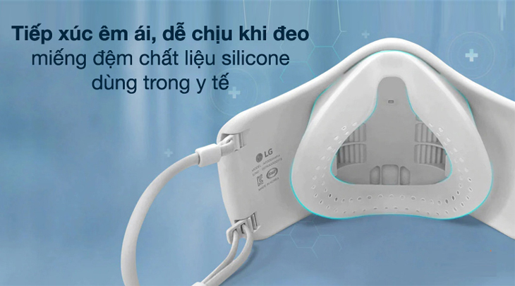 Khẩu trang lọc khí LG PuriCare AP300AWFA.AVH được trang bị miếng đệm silicon, dễ tháo rời và làm sạch