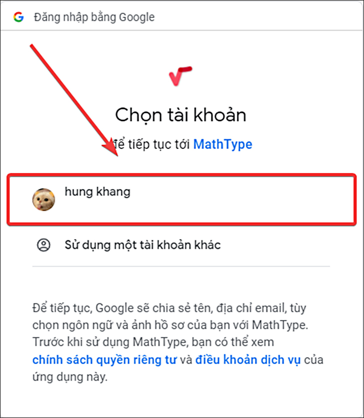 Bạn hãy chọn tài khoản Gmail để cài đặt tiện ích