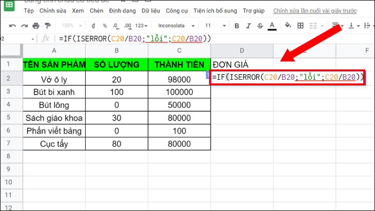 Lỗi #VALUE! khi dùng hàm IF, ISERROR hoặc định dạng có điều kiện