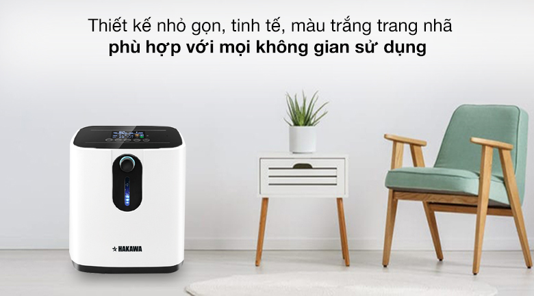 Máy tạo oxy HAKAWA thiết kế nhỏ gọn, tinh tế, phù hợp với mọi không gian 