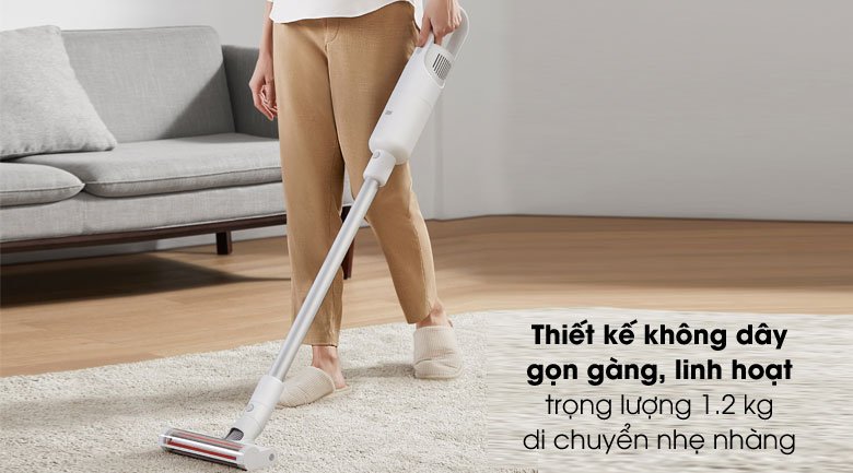 Máy hút bụi cầm tay Xiaomi BHR4636GL có thiết kế không dây gọn gàng, linh hoạt giúp bạn di chuyển nhẹ nhàng