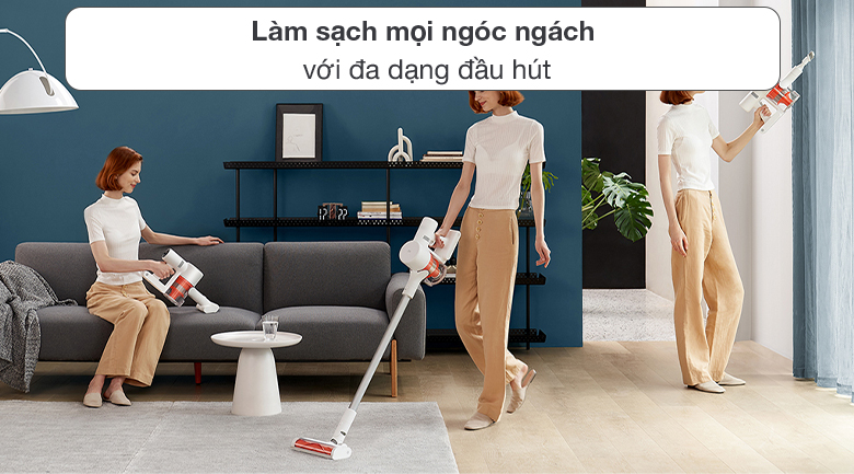 Máy hút bụi Xiaomi đi kèm đa dạng các đầu hút giúp vệ sinh sạch sẽ mọi chi tiết trong nhà