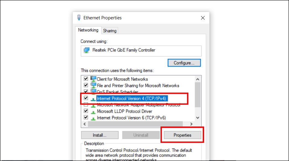 Chọn nternet Protocol Version 4 (TCP/IPv4)