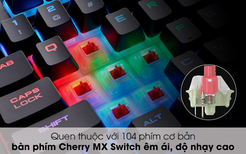 Bàn Phím Cơ Có Dây Gaming Corsair K68 RGB Mechanical Đen 