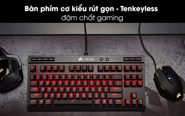 Bàn Phím Cơ Có Dây Gaming Corsair K63 Compact Mechanical Đen