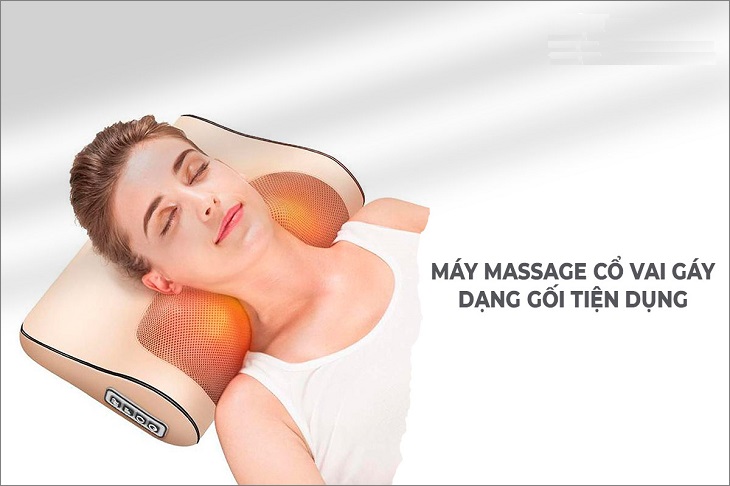 Máy massage cổ vai gáy dạng gối tiện dụng, đánh tan cơn đau mỏi cổ hiệu quả